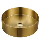 Photo: AURUM stainless steel washbasin, diameter 38 cm, including drain, matt gold