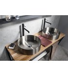 Photo: AURUM stainless steel washbasin, diameter 38 cm, including drain, brushed stainless steel
