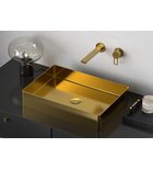 Photo: AURUM stainless steel washbasin 50x35,2cm, including drain, left/right, gold matt