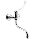 Photo: AQUALINE 35 wall-mounted mixer, 100mm spacing, medical lever, S-spout, 177mm, chrome