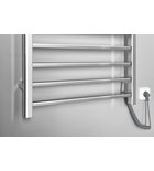 Photo: ESKINADO electric towel radiator, square, 600x1500 mm, 130 W, polished stainless steel