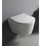 Photo: Závesné WC AVVA Rimless s podomietkovou nádržkou a tlačidlom Schwab, biela