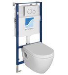 Photo: NERA Wand-WC mit UP-Spülkasten und Schwab Knopf, weiß