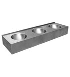 Photo: Hanging counter with three sinks 1800x270x550 mm, brushed stainless steel