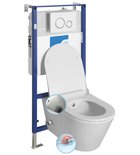 Photo: Závěsné WC AVVA CLEANWASH , integr. baterie a bidet. sprška s podomítkovou nádržkou a tlačítkem Schwab, bílá