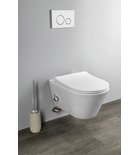Photo: AVVA CLEANWASH Wall-hung WC Rimless, incl. tap and bidet spray with concealed cistern and button Schwab, white