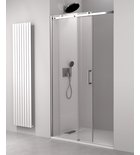 Photo: THRON LINE ROUND shower door 1400 mm, round rollers, clear glass