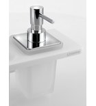 Photo: ABELINE Rockstone Shelf, 1 Glass + 1 Soap Dispenser/chrome, 600mm, white matt