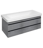 Photo: SITIA umývadlová skrinka 101,4x50x44,2cm, 2x zásuvka, dub strieborný