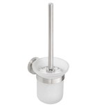 Photo: X-STEEL wall-hung toilet brush, frosted glass, stainless steel matt