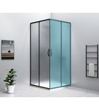 Photo: SIGMA SIMPLY BLACK sprchové dveře posuvné pro rohový vstup 1000 mm, sklo Brick