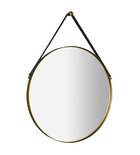 Photo: ORBITER kulaté zrcadlo s koženým páskem ø 60cm, zlato mat