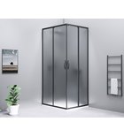 Photo: SIGMA SIMPLY BLACK kabina prysznicowa 1000x800 mm, instalacja L/R, wejście z rogu, Brick szkło