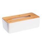 Photo: SNOW Paper napkin box 262x90x132mm, white/bamboo