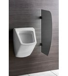 Photo: Urinal-Trennwand, 80x40 cm, Milchglas, schwarz