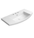 Photo: NORM ceramic washbasin curved 100x52cm, 3 tap holes, white ExtraGlaze