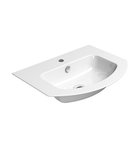 Photo: PURA Slim ceramic washbasin curved 62x48cm, groud bottom edge, white ExtraGlaze