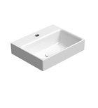 Photo: NUBES ceramic washbasin 40x32cm, groud bottom edge, white ExtraGlaze