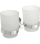 Photo: X-ROUND double tumbler holder, frosted glass, chrome
