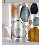 Photo: Shower curtain 180x180cm, polyester, bubbles/ferns