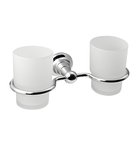 Photo: DIAMOND double tumbler holder, frosted glass, chrome