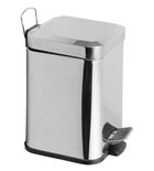 Photo: SIMPLE LINE Square Bathroom Bin 3l, polished stainless steel