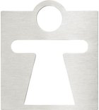 Photo: Female Toilet Sign 120x120mm, polished stainless steel