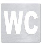 Photo: WC Sign 120x120 mm, brushed stainless steel