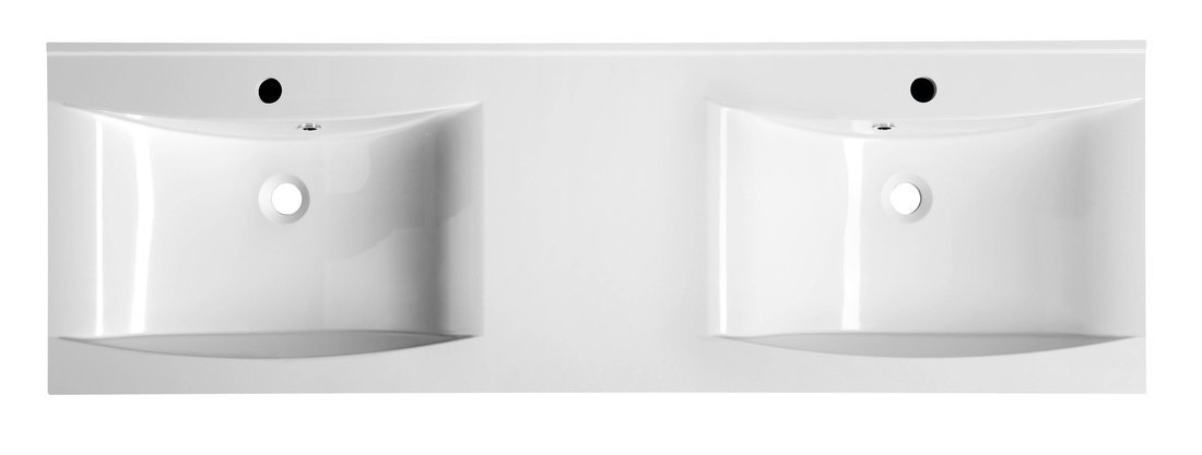 Sapho LUCIOLA dvojumyvadlo, litý mramor, 150x48cm, bílá 50154