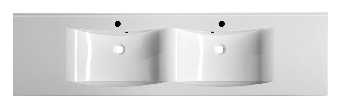 Sapho LUCIOLA dvojumyvadlo, litý mramor, 180x48cm, bílá 50184