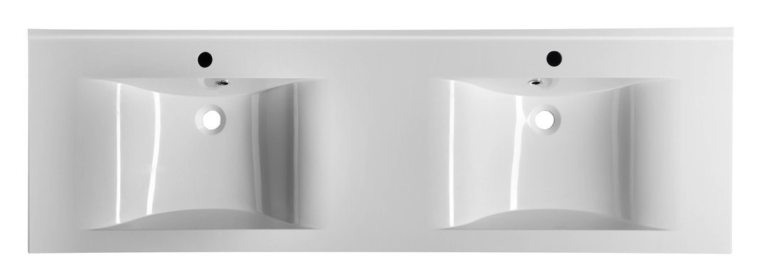 Sapho FLAVIA dvojumyvadlo, litý mramor, 160x50cm, bílá 68164