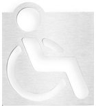 Photo: Disabled Toilet Sign 120x120 mm, brushed stainless steel