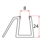 Photo: Untere Dichtung für Tür, Glas 8mm, 1000mm