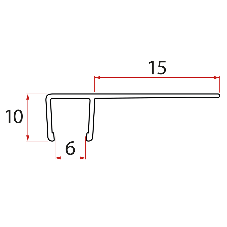 Set svislých těsnění pro sklo 6/6mm, 1900mm NDGE01