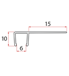 Photo: Satz vertikaler Dichtungen für 6/6mm Glas, 1900 mm