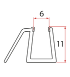 Photo: Bodendichtung für schwenkbares Glas 6mm, 700mm