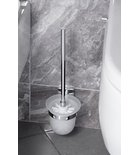 Photo: X-SQUARE wall-hung toilet brush, frosted glass, chrome