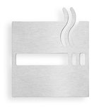 Photo: Smoking Permitted Door Sign 120x120mm, polished stainless steel