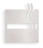 Photo: Smoking Permitted Door Sign 120x120mm, brushed stainless steel