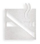 Photo: No Smoking Door Sign 120x120mm, polished stainless steel