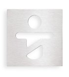 Baby Change Door Sign 120x120mm, brushed stainless steel Photo: Baby Change Door Sign 120x120mm, brushed stainless steel