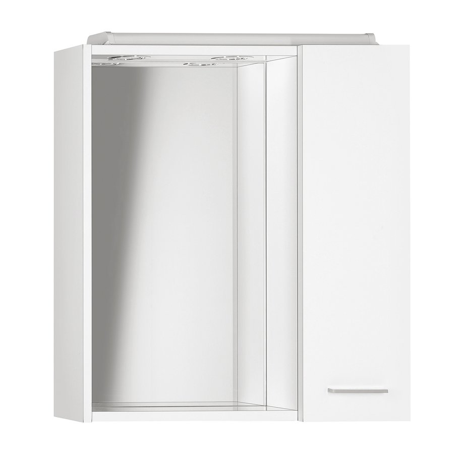 ZOJA/KERAMIA FRESH galerka s LED osvětlením, 60x60x14cm, pravá, bílá 45022
