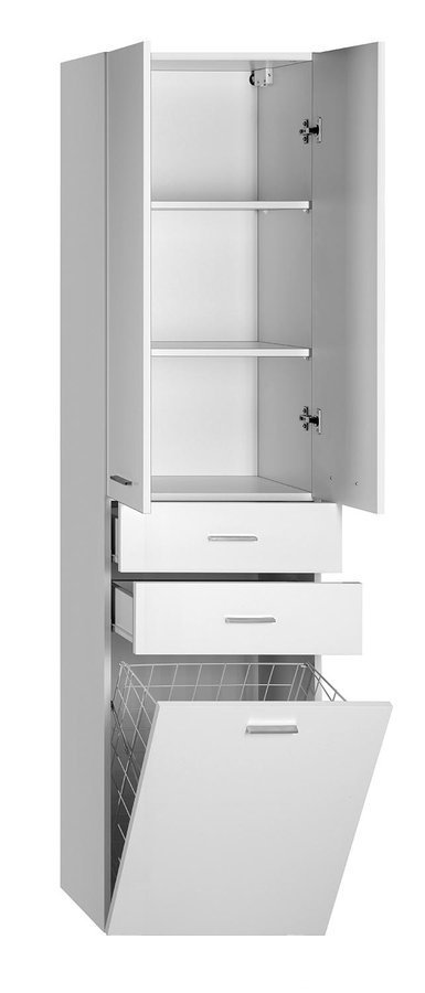 Aqualine ZOJA/KERAMIA FRESH skříňka vysoká s košem 50x184x29cm, bílá 51293