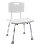 Photo: HANDICAP Ease of Living Bath and Shower Stool with Backrest (H) 340-520mm, white