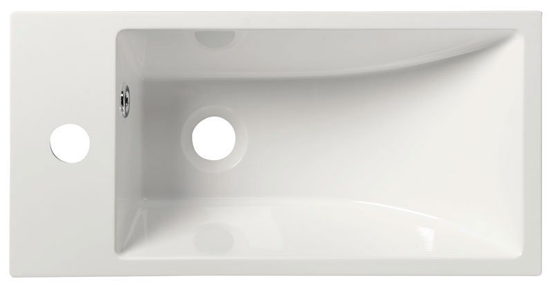 Sapho ARIANA umývátko, litý mramor, 50x25cm, baterie vlevo, bílá SM012