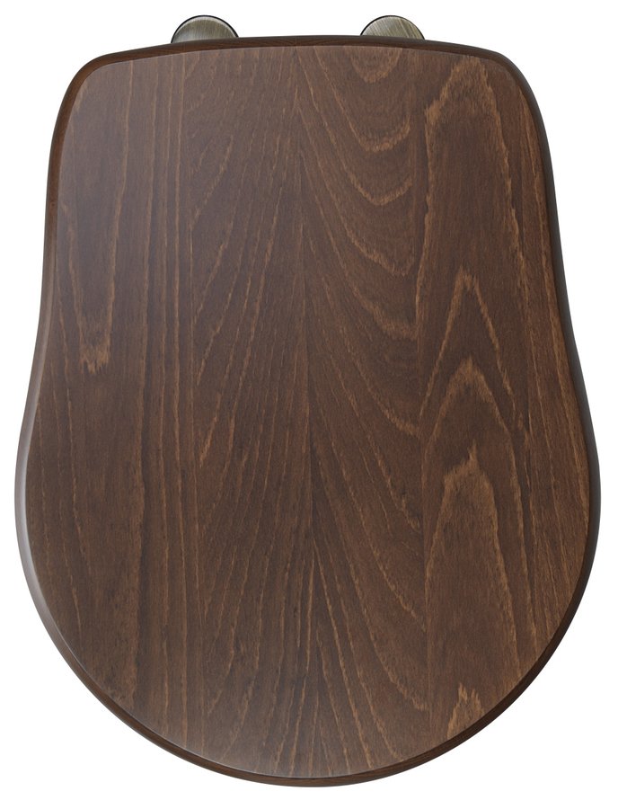 Kerasan RETRO WC sedátko Soft Close, ořech/bronz 108640