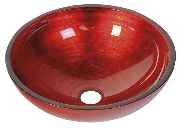 MURANO ROSSO IMPERO skleněné umyvadlo na desku, průměr 40cm, červená AL5318-63
