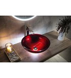 Photo: MURANO ROSSO IMPERO sklenené umývadlo na dosku, priemer 40cm, červené