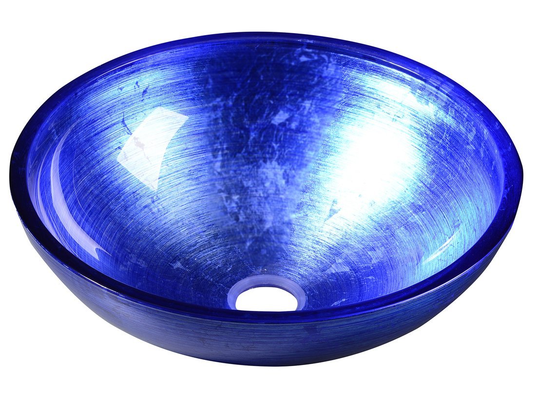MURANO BLU, skleněné umyvadlo kulaté 40x14 cm, modrá AL5318-65