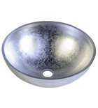 Photo: MURANO ARGENTO umywalka szklana okrągła 40x14cm, srebrny